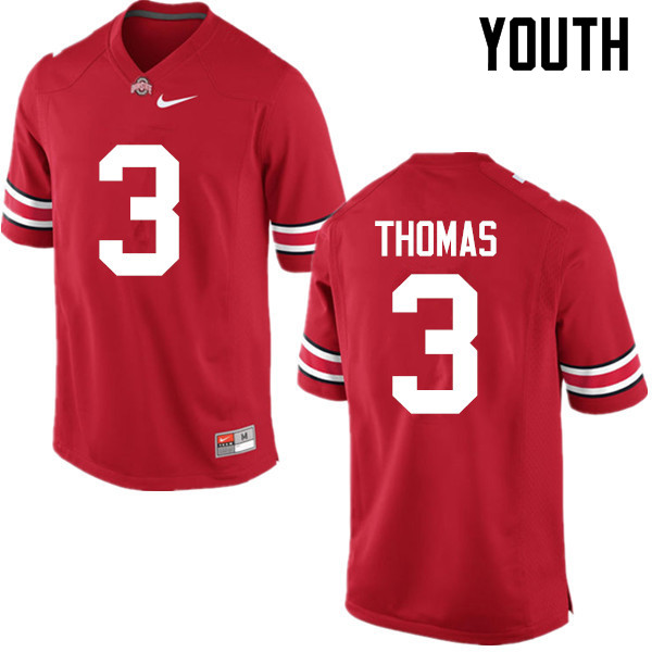 Ohio State Buckeyes Michael Thomas Youth #3 Red Game Stitched College Football Jersey